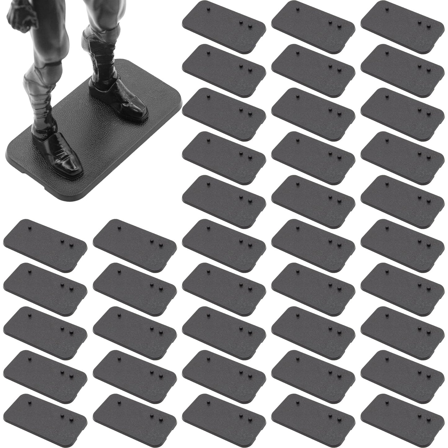 Generic EBCO 50-Piece Plastic Action Figure Display Stand Base, Multi-PEG Support for 6" Star Wars Figures, Black, Model P8150-BLACK