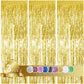 3Pcs Gold Metallic Tinsel Foil Fringe Curtains,3.2ft*8ft Gold Photo Booth Backdrop Streamer,Photo Booth Props,for Party Door Wal