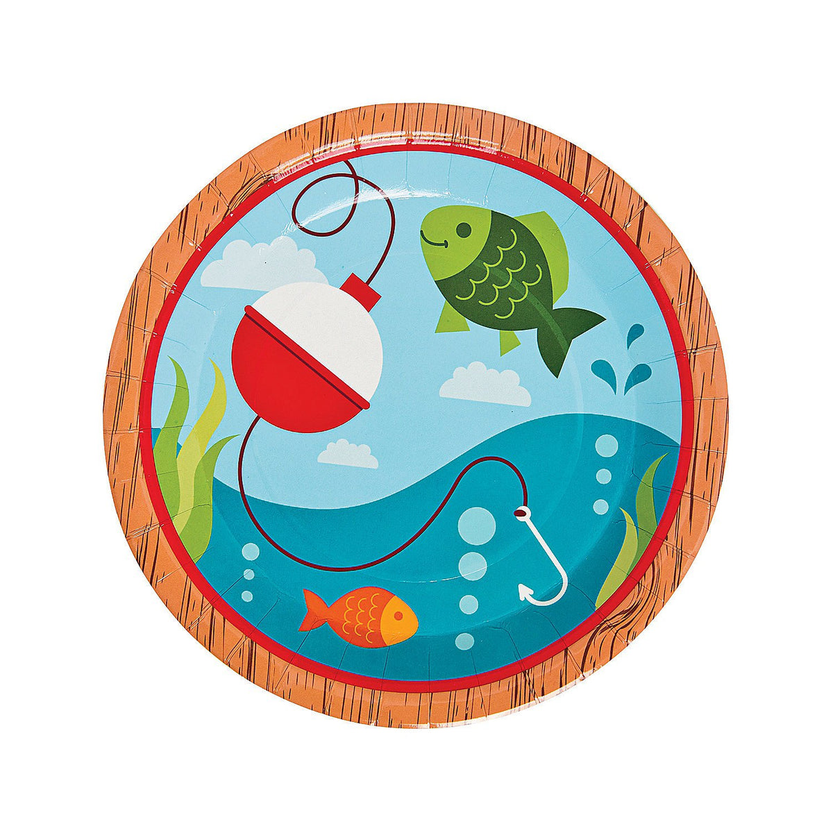Fun Express Little Fisherman Dinner Party Plates  Set of 8  Birthday Party Supplies