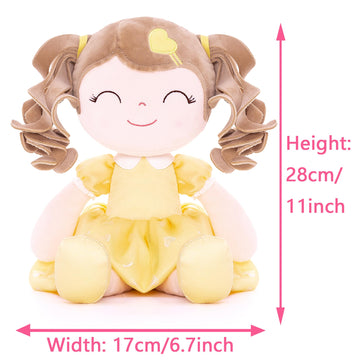 Gloveleya Baby Doll Gifts Plush Curly Girl Toys With Love 16' Yellow