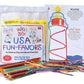 WIKKI STIX USA Fun Paks, Travel Essential for Road Trips, Featuring USA Landmarks and Locations, Made in USA. Pack of 20.