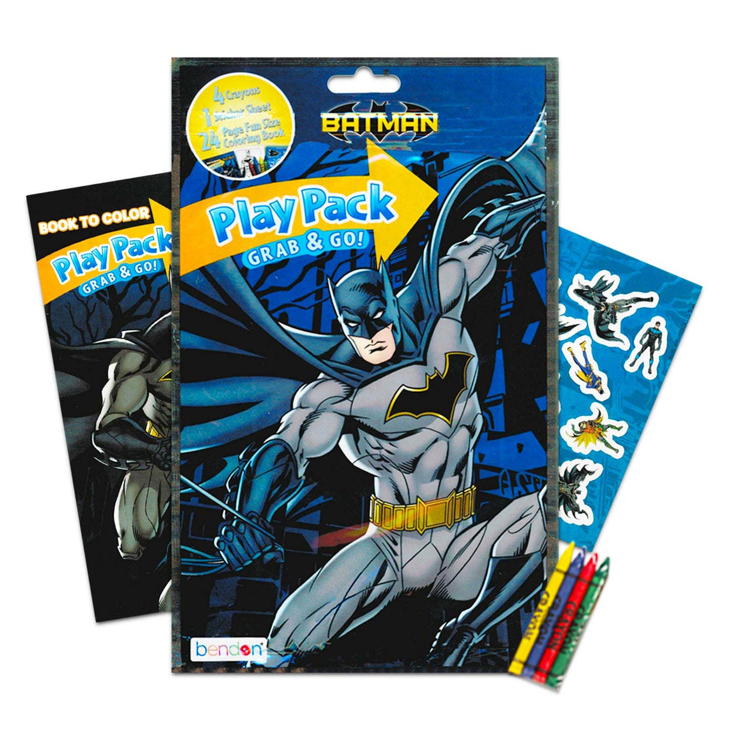 DC Comics Batman Party Favors Pack ~ Bundle of 12 Batman Play Packs Filled with Stickers, Coloring Books, Crayons with Bonus Loo