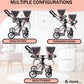 Dolls To Play Baby Doll Double Stroller, Twin Pink Pram Buggy Pretend Play For Girls, High Adjustable Handle Rotating Wheels Sto