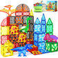 Dinosaur Toys Magnetic Tiles Lava Dinosaur World Starter Set - Kids Magnetic Building Blocks for Boys & Girls STEM Sensory Monte