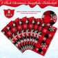 8 Pieces Red and Black Buffalo Plaid Merry Christmas Party Tablecloth Decorations,Plastic White Snowflake Buffalo Plaid Sign Tab