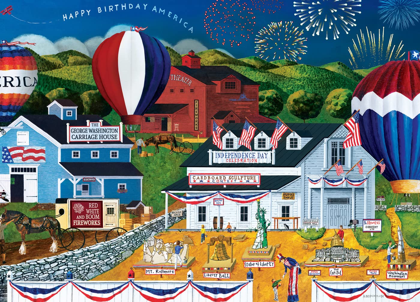 Masterpieces 1000 Piece Jigsaw Puzzle For Adults, Family, Or Youth - Stars And Stripes - 19.25'X26.75'