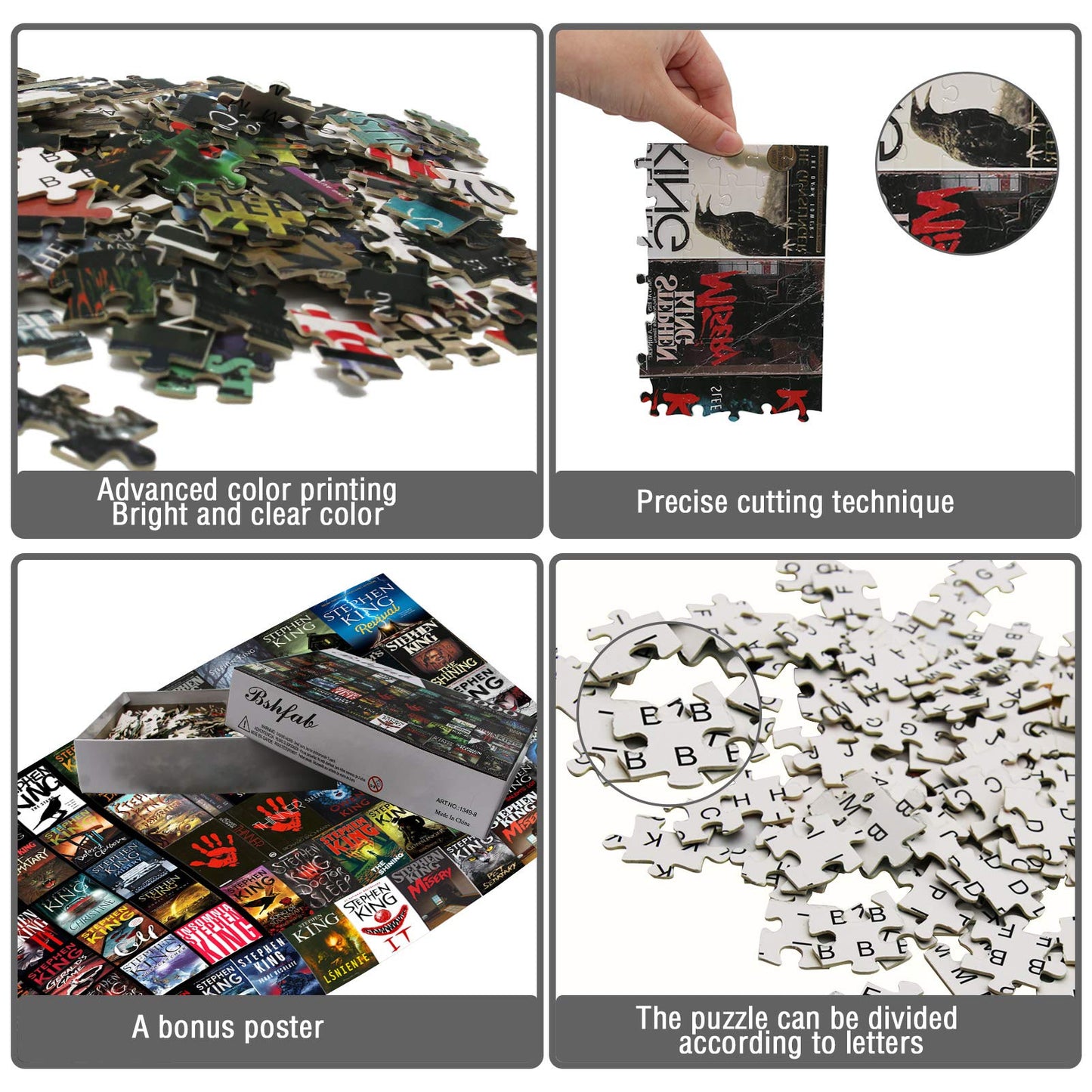 Stephen King Horror Novel Jigsaw Puzzles For Adults 1000 Piece 27.6  19.7Inch Large Difficult Challenging Familiy Stress Relieve