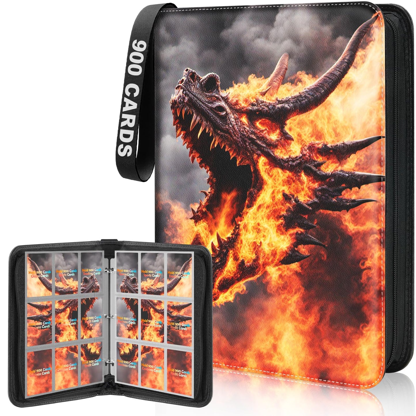 3 ring trading card binder Winsing 9-Pocket Card Binder 3 Ring Trading Card Holder Album 900 Card – Toytooth