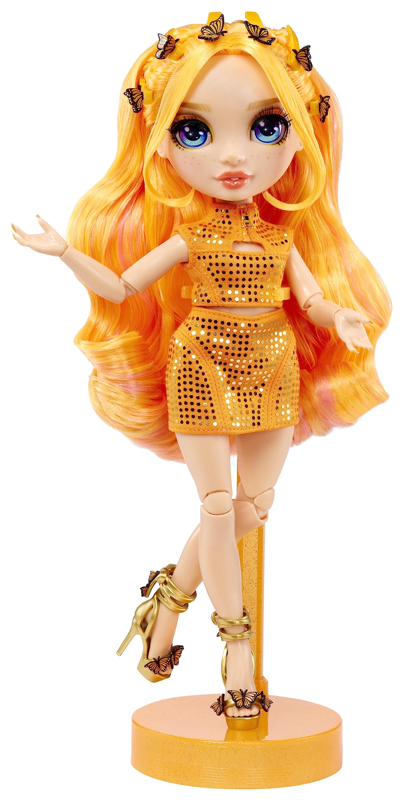 Rainbow High 11” Fashion Doll Poppy Rowan - Orange, 2 Outfits & Accessories, Plastic, Model 587330EUC, Perfect Gift for Kids 4-12 Years Old