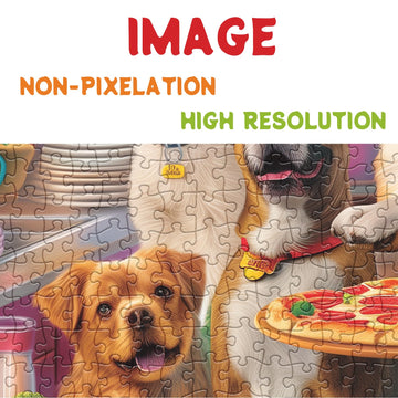 Dog Puppy Pizza Puzzles For Adults 1000 Pieces, Food Kitchen Jigsaw Puzzle, Animals Funny Puzzles