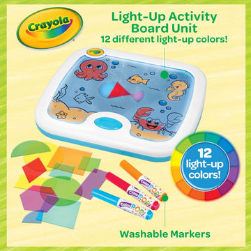 Crayola Light Up Activity Board, Sensory Toy For Toddlers & Kids, Light Box, Light Up Coloring Board, Toys & Gifts For Kids, 3+