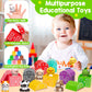 KMUYSL Farm Animals Playset for Toddlers, Multi-color, Medium Size, Educational Counting & Color Matching Toy for Ages 1-3