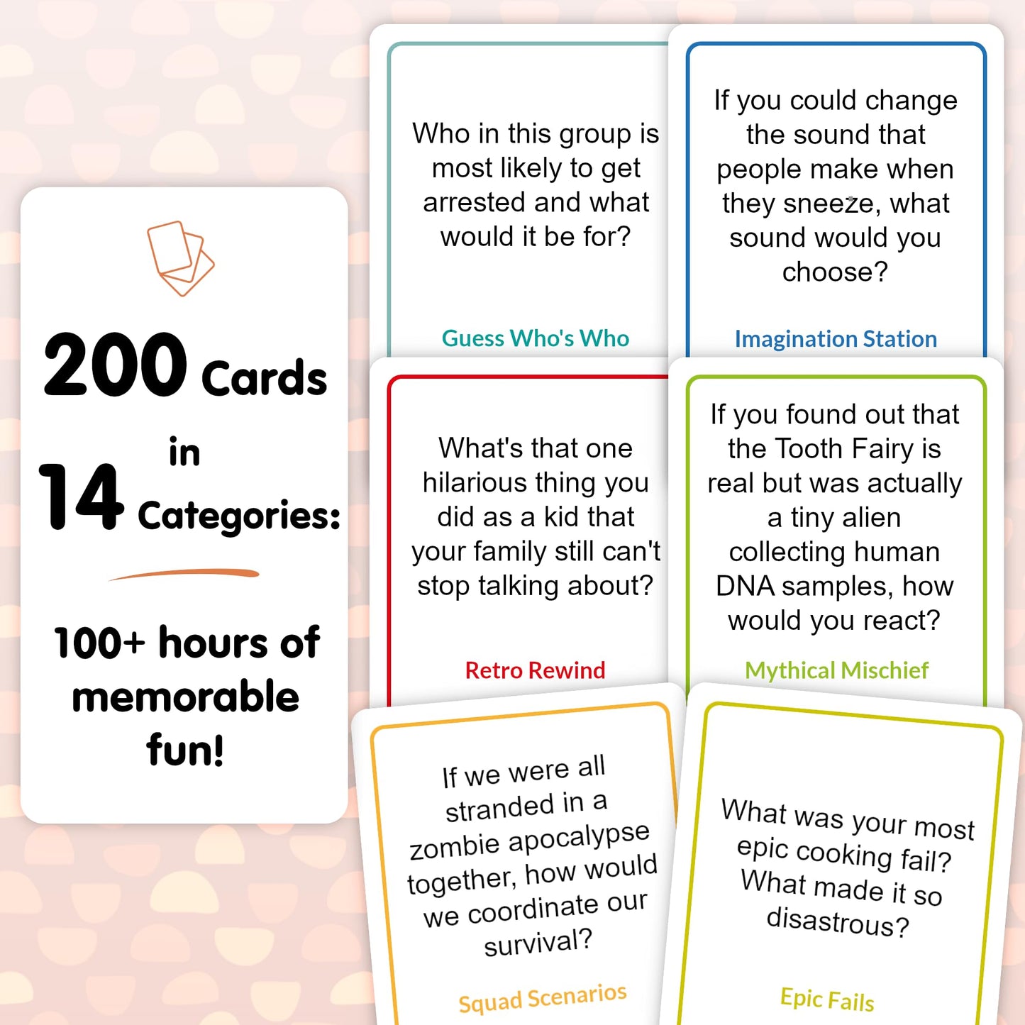 TALKING POINT CARDS Fun Conversation Card Game - 200 Hilarious Questions - Small - Mixed Material - Ideal for Parties and Family Reunions