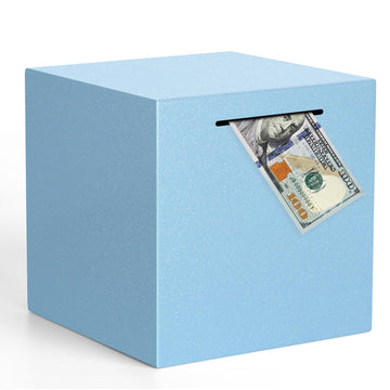 Adults Piggy Bank Must Break To Open, Unbreakable Stainless Steel Piggy Bank For Adults, Metal Savings Box For Cash Saving (Blue