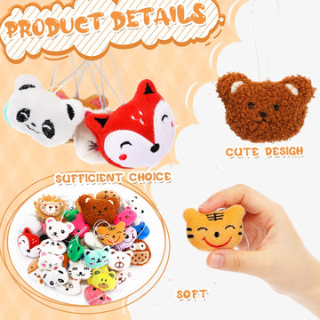 Sumind 42 Pcs Mini Plush Animals Toys Set, Cute Small Stuffed Animal Plush Keychain Decorations For Easter Themed Party Favors, Carnival Prizes, Rewards, Goodie Bags Filler(Lovely Style)