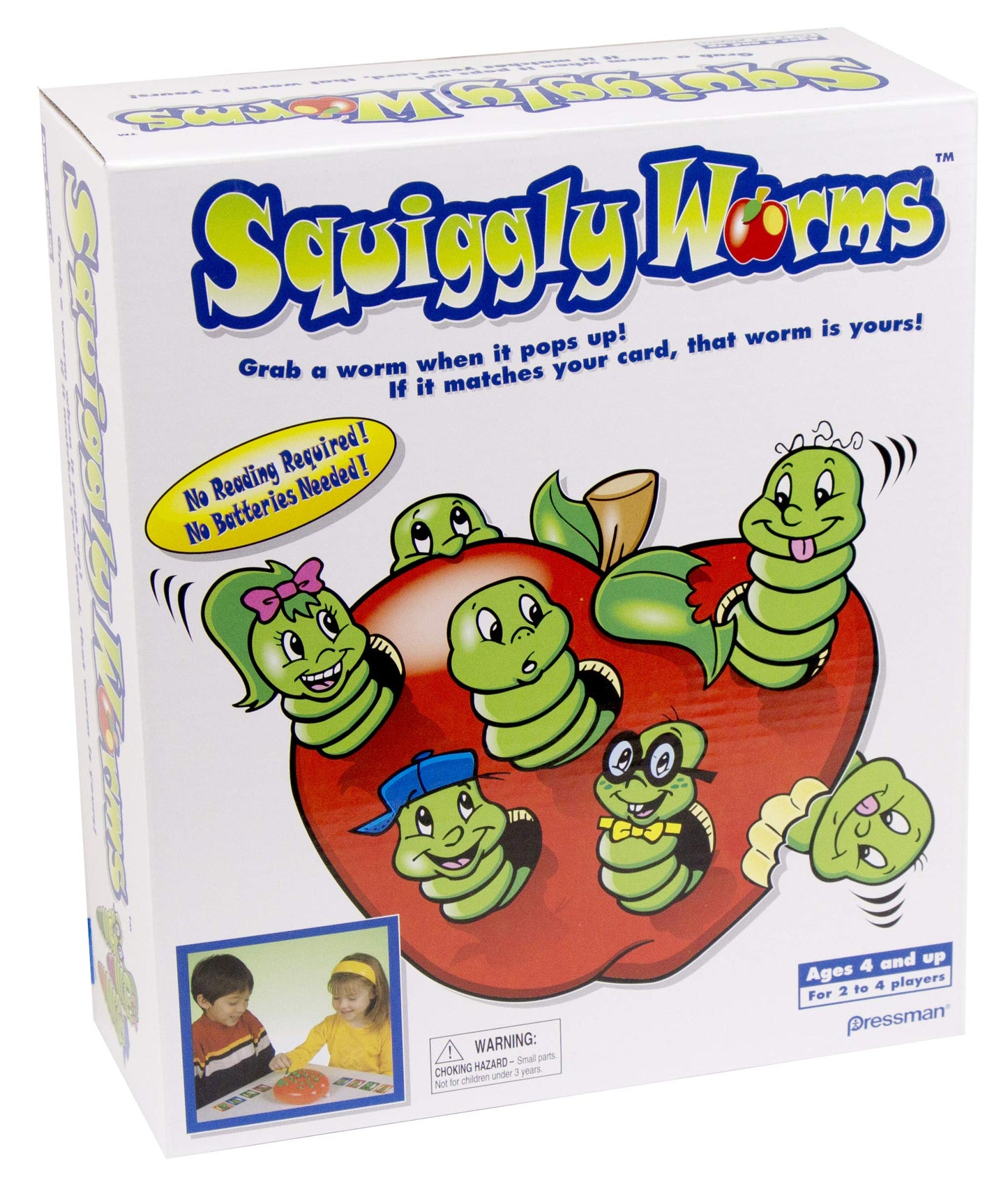 Pressman Squiggly Worms - No Reading Required Color Matching And Counting Action Game Multi Color, 5'