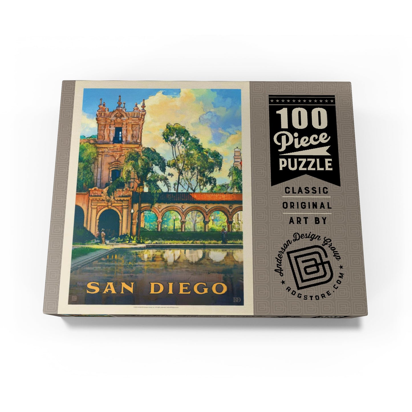 Mypuzzle San Diego, Ca: Balboa Park, Vintage Poster - Premium 100 Piece Jigsaw Puzzle For Adults