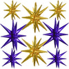 TONIFUL 8 Pcs Purple Gold Foil Balloons Large Star Balloons Explosion Star Mylar Balloons for Party Backdrop Christmas New Year 