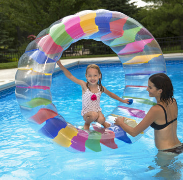 Sun Searcher Rainbow Roller Color Water Wheel Inflatable Swimming Pool Toy for Kids