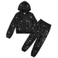 Lolanta Girls Sequin Jacket Dance Trouser Sequin Black Dance Outfits Spring Coat Hip-Hop Dance Costume (Black, 5-6 Years)
