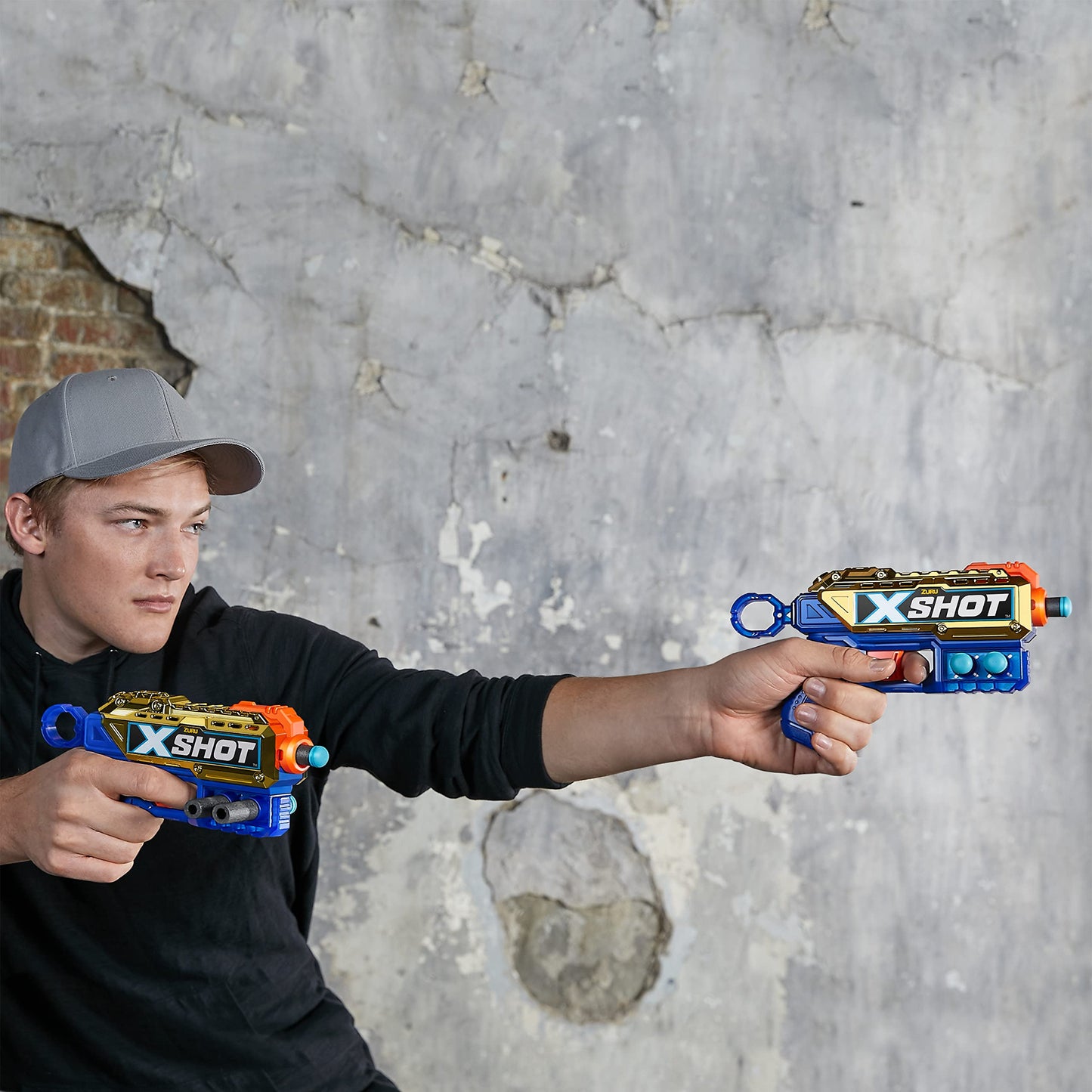 XShot Excel Royale Edition Reflex 6 & Kickback Combo Pack - Golden Foam Dart Blaster with 16 Darts - Fun Shooting Toy for Kids & Teens