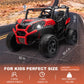 MOLACHI 24V Kids Ride on Car Truck  2 Seater Children Electric Cars  Kid Remote Control Vehicle with 200W Motors  3 Speeds  LED Lights  Spring Suspension  Music & Horn -Red