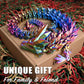 Locyfens Large 30'' 3D Printed Dragon, Articulated 3D Dragon Toys, Long Crystal Dragon Rainbow Red Yellow Blue