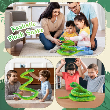 Anboor Snake Stuffed Animals, 43.3 Inch Realistic Snake Plush Toy Long Stuffed Snake, Lifelike Snake Toy For Kids As Party Prank