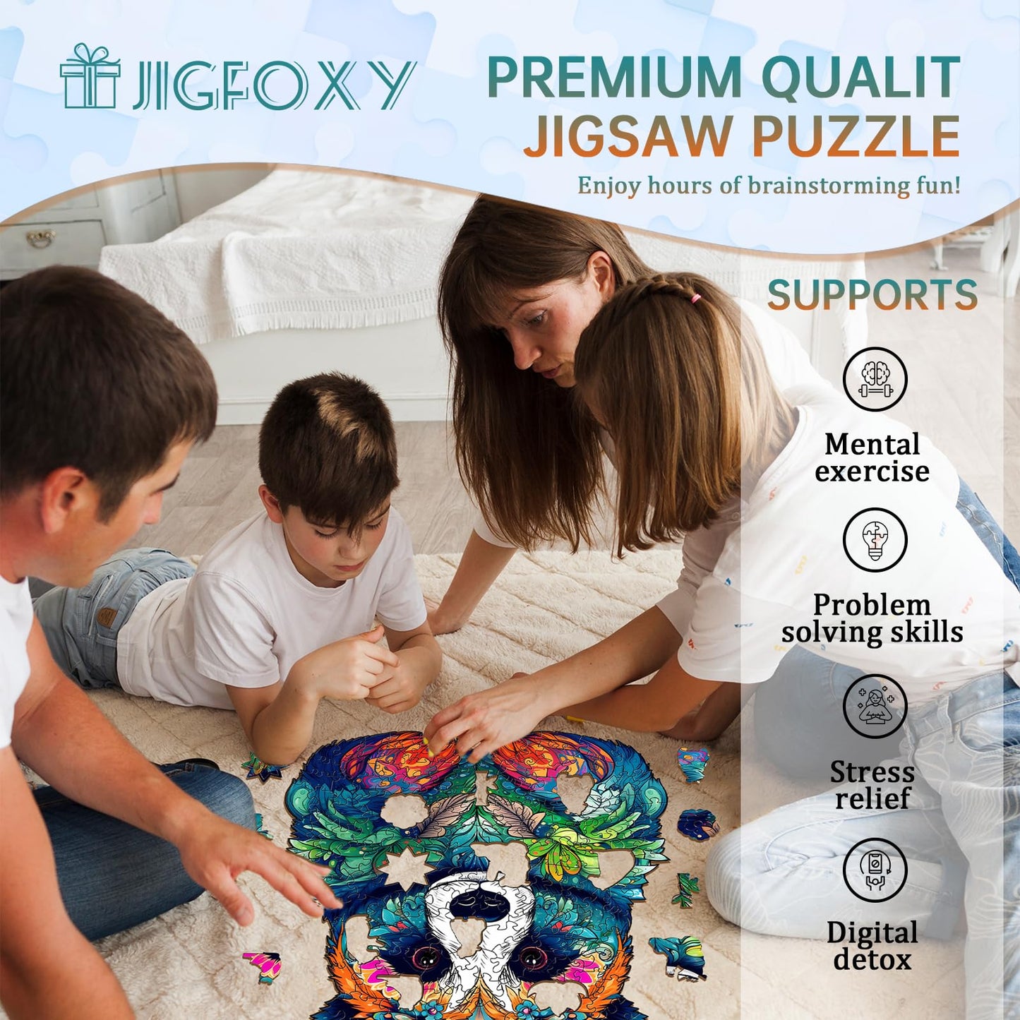 Jigfoxy Wooden Puzzles for mature-themeds  Panda Wood Puzzles mature-themed  Unique Animal Shape Wooden Jigsaw Puzzles  Birthday Gifts for Puzzles Lovers Family Friend (L-11.3 * 13.3in-230pcs)
