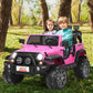 Costzon 2-Seater Ride On Truck, 12V Battery Powered Electric Vehicle Toy W/Remote Control, 3 Speed, Led Lights, Mp3, Horn, Music, 2 Doors Open, Spring Suspension, Ride On Car For Kids (Pink)