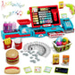 Wee Wonders 63PCS Cash Register for Kids, Kids Cash Register with Real Calculator, Pretend Play Store with Music/Motorized Conve