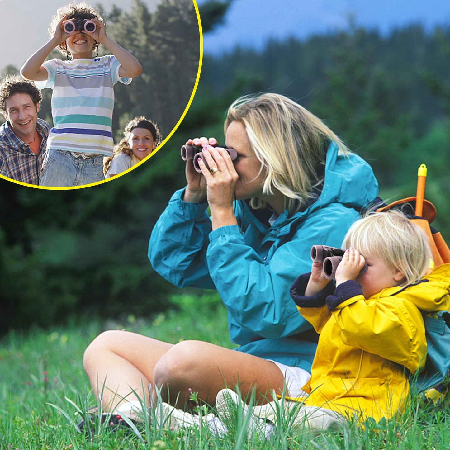Essenson Binoculars For Kids Toys Gifts For Age 3-12 Years Old Boys Girls Kids Telescope Outdoor Toys For Sports And Outside Play Hiking, Bird Watching, Travel, Camping, Birthday Presents (Ice Rose)