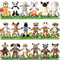 Zhanmai 18 Pieces Safari Stuffed Animals 9.9 Inch Cute Plush Jungle Toy Set Includes Tiger Lion Elephant Monkey Zebra Raccoon Rhino Giraffe Bulk For Zoo Theme Party