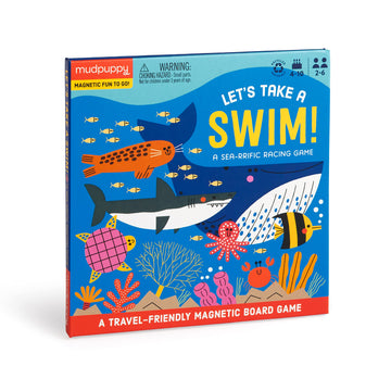 Mudpuppy Lets Take A Swim - Magnetic Racing Game With Travel Friendly Tri-Fold Board For Children Ages 4-10, 2-6 Players