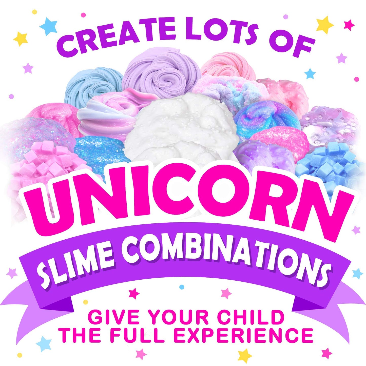 Original Stationery Mini Unicorn Slime Kit For Girls, Create Unicorn Sparkle, Foam, Clay And Jelly Cube Slime, Fun Crafts For Kids, Ideal Gift, Ages 8-12