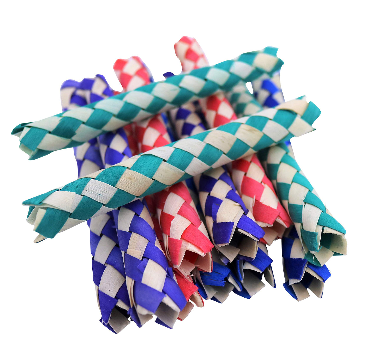 Zugar Land Cool Colorful Classic Bamboo Chinese Finger Traps (5') For Kids And Adults. (Light - Multi Color (12 Pack))