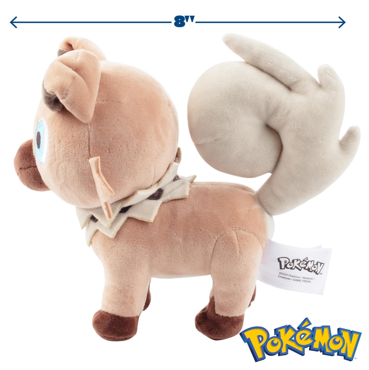 Pok?mon 8 Rockruff Plush - Officially Licensed - Generation 7 Sun and Moon Dog Figure - Authentic Soft Stuffed Animal Toy - Valentine's Day & Easter Basket Stuffer Gift for Kids  Boys  Girls - 2+