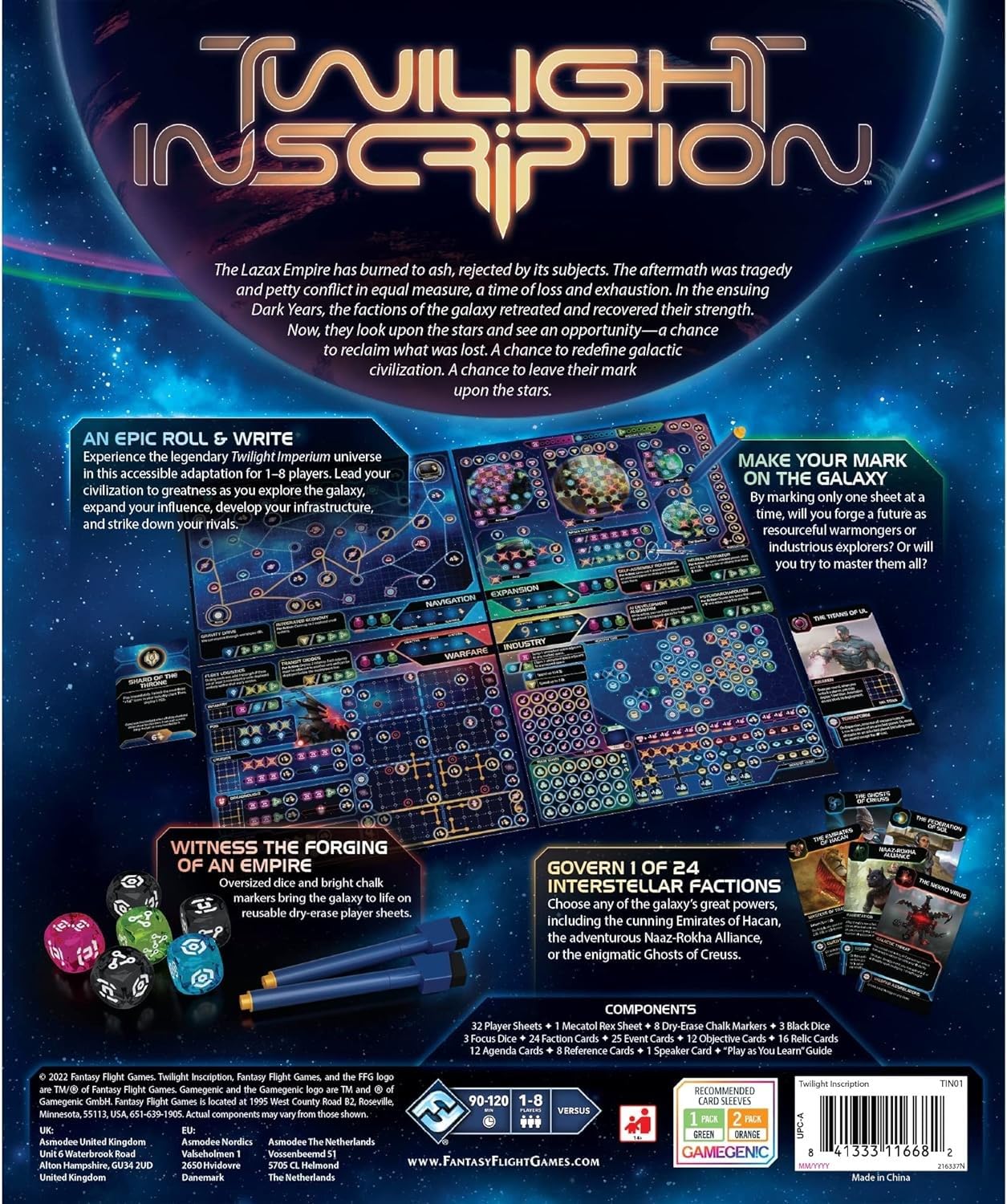 Twilight Inscription Board Game | Sci-Fi Strategy | Twilight Imperium Adventure For Adults And Teens | Ages 14+ | 1-8 Players | Average Playtime 90-120 Minutes | Made By Fantasy Flight Games