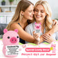 GevGuxLuo Positive Crochet Pink Pig - Handmade Cotton Gift with Affirmation Cards for Women, Friends, Sisters, Daughters, Teens