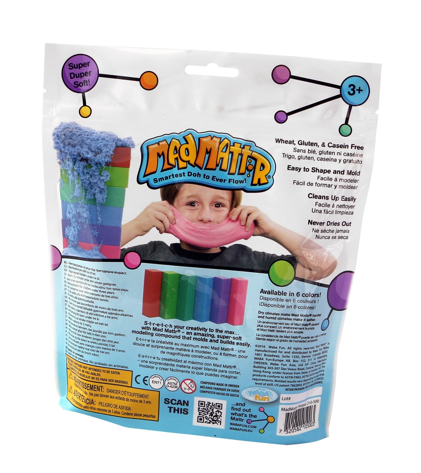 Mad Mattr Super-Soft Modelling Dough Compound That Never Dries Out By Relevant Play (Purple, 10Oz)