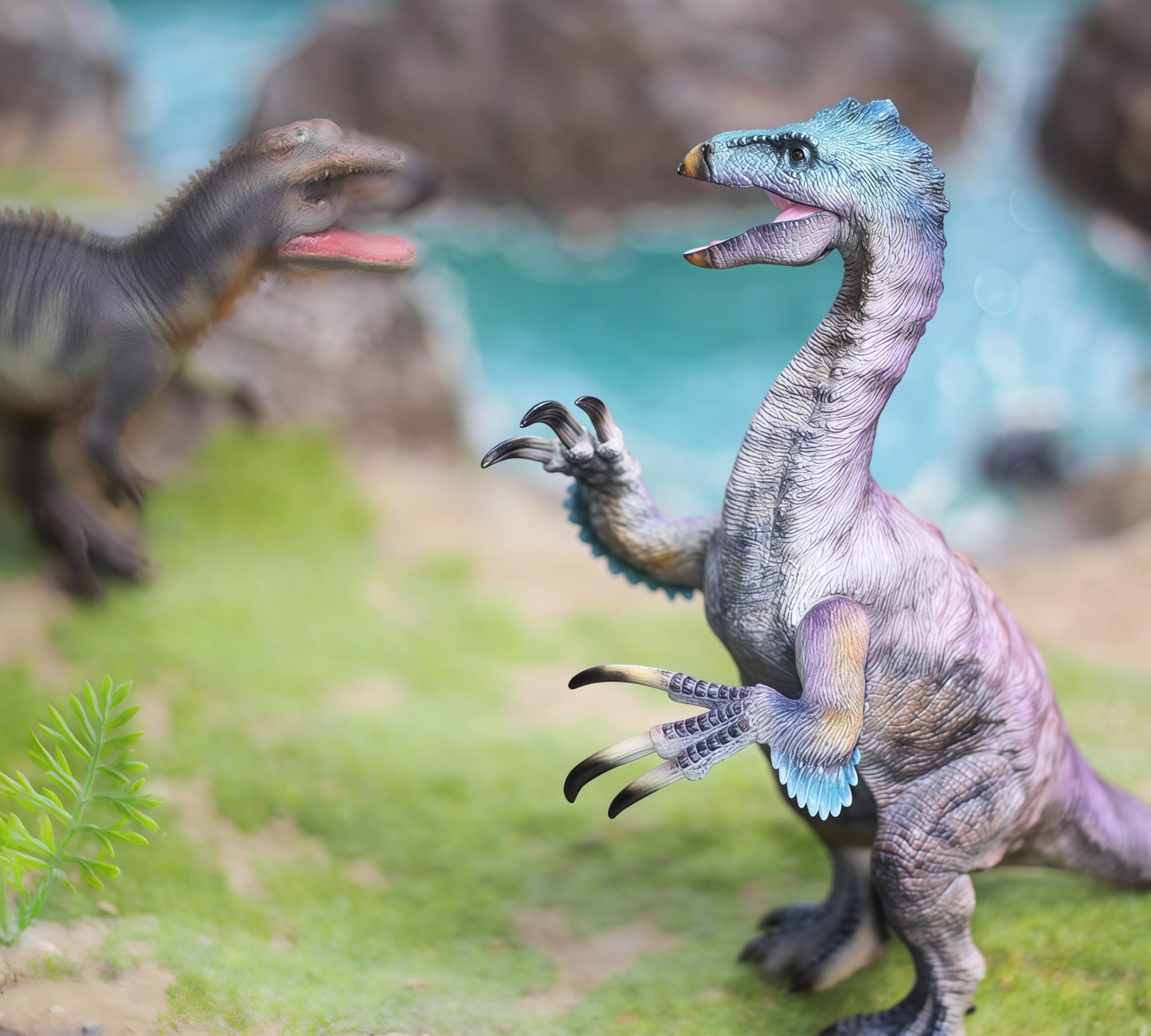 Gemini&Genius Therizinosaurus Action Figure Toy, Therizinosaurus Dinosaur with Movable Jaw and Hands, Beautiful Sculptures of Di