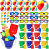 Pool Party Favors Beach Party Favors - 60 PCS Pool Toys For Kids Ages 3-8 Beach Balls Bulk, Sand Bucket and Shovels Set, Kids Su