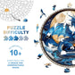 Wooden Puzzles for mature-themeds  Unique Animal Shaped Moonlit Blue Dragon mature-themed Puzzle  3D Vision Wooden Jigsaw Puzzles mature-themed  Challenging Creative Gifts Family Games 8.5 * 8.5in 100pcs