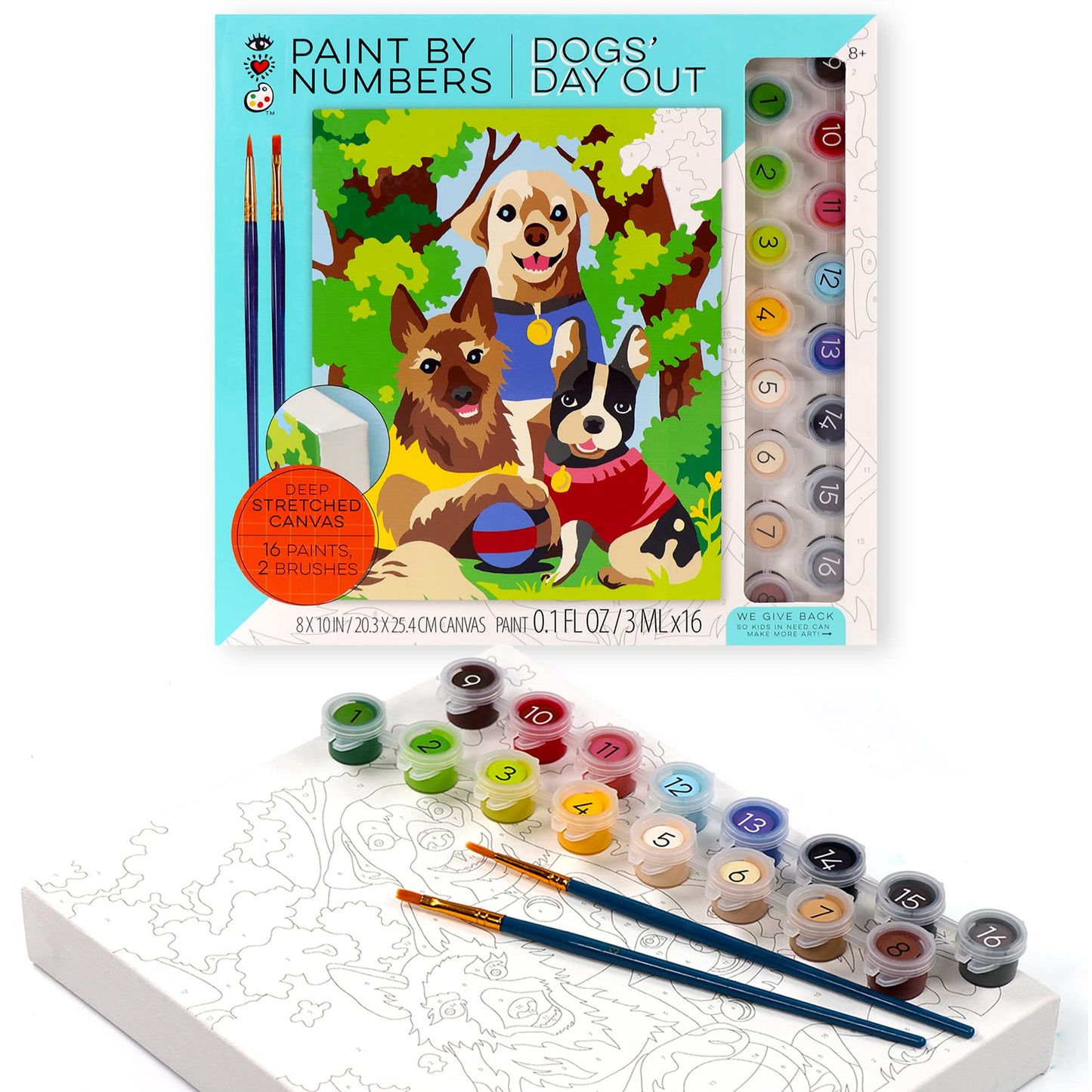 Bright Stripes Paint by Numbers Kit for Kids: Easy to Follow Paint by Numbers Canvas with Frame Kids Paint Kit (Paint by Numbers