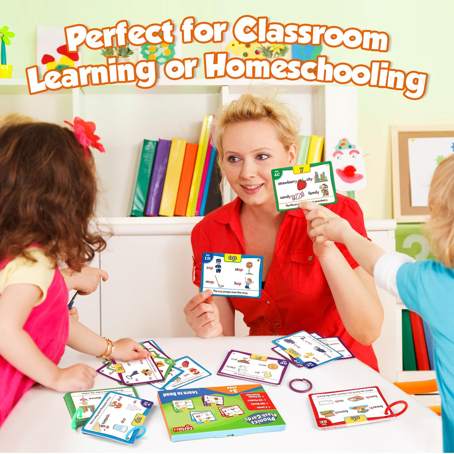 Torlam Phonics Flash Cards Learn To Read Spelling Reading Sight Words Phonics Games, Digraphs Cvc Blends Long Vowel Sounds Kids Dolch Fry Site Words For Pre-K Kindergarten 1St 2Nd 3Rd Homeschool