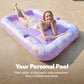 SLOOSH Inflatable Tanning Pool Lounger Float  70 x 46 Pool Floats mature-themed with Pillow  4 in 1 Suntan Tub Raft Floatie Sunbathing Bed Lounge for Water Blow Up Ball Pit Party Gifts  Purple Chase Flower
