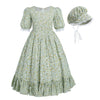 Nuoqi Prairie Dresses for Girls, Girls Laura Ingalls Wilder Costume Pioneer Colonial Dress 10-12, Green