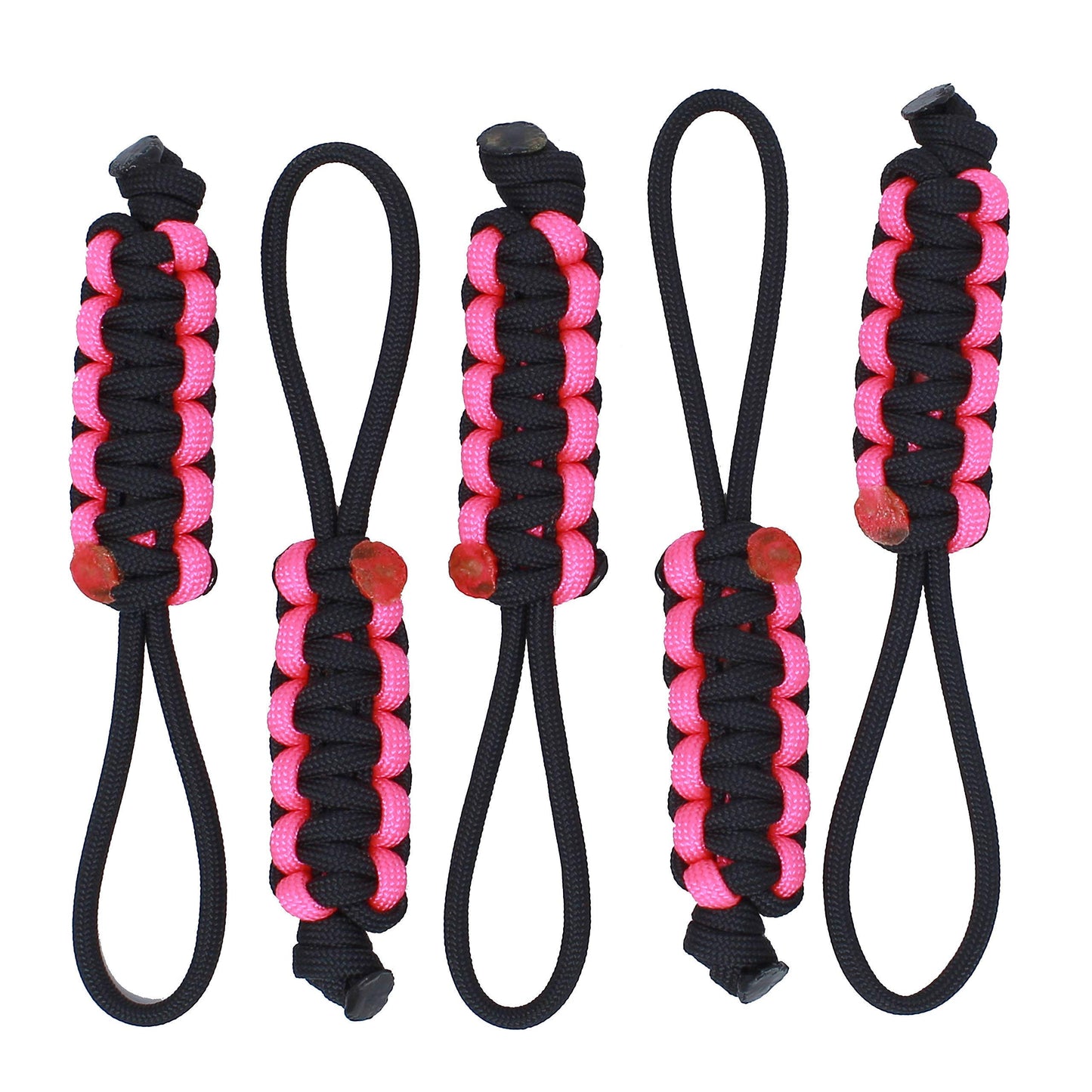 Bubbasgaragetv - Large Heavy Duty Paracord Zipper Pulls (Hot Pink)