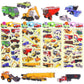 3D Puffy Vehicle Stickers For Kids Toddlers, 4 Packs Cute Truck Stickers For Boys, Reusable Squishy Stickers Window Clings With
