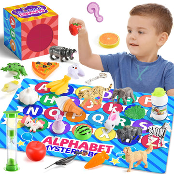 Montessori Toys For Toddlers,26Pcs Alphabet Mystery Box Alphabet Learning Toys Letter Matching Game Birthday For 3 4 5 6 7 Year